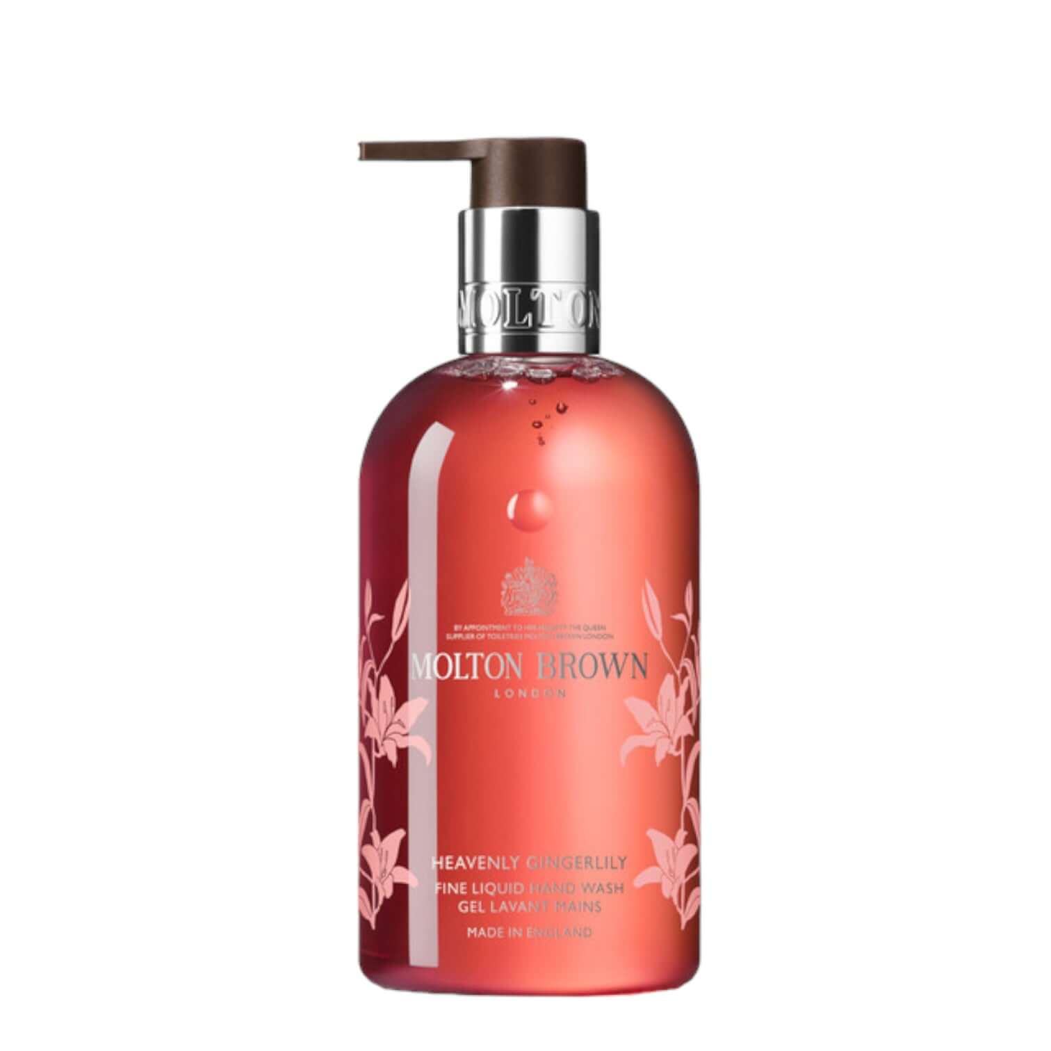 Heavenly Gingerlily liquid hand wash from Molton Brown, beautifully packaged for luxury hand care.
