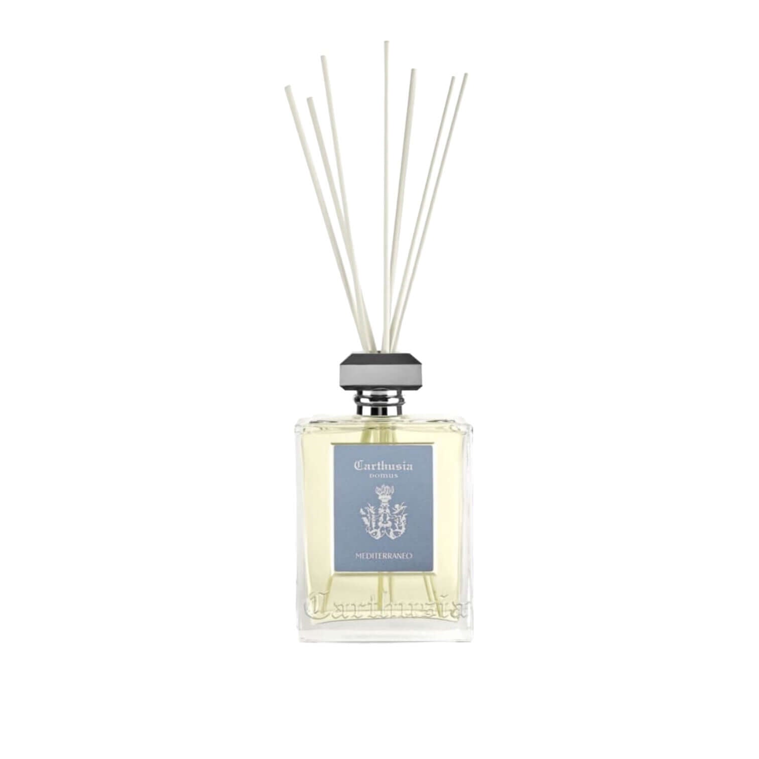 Mediterraneo Diffusore Domus by Carthusia, elegant home fragrance diffuser in a stylish glass bottle.