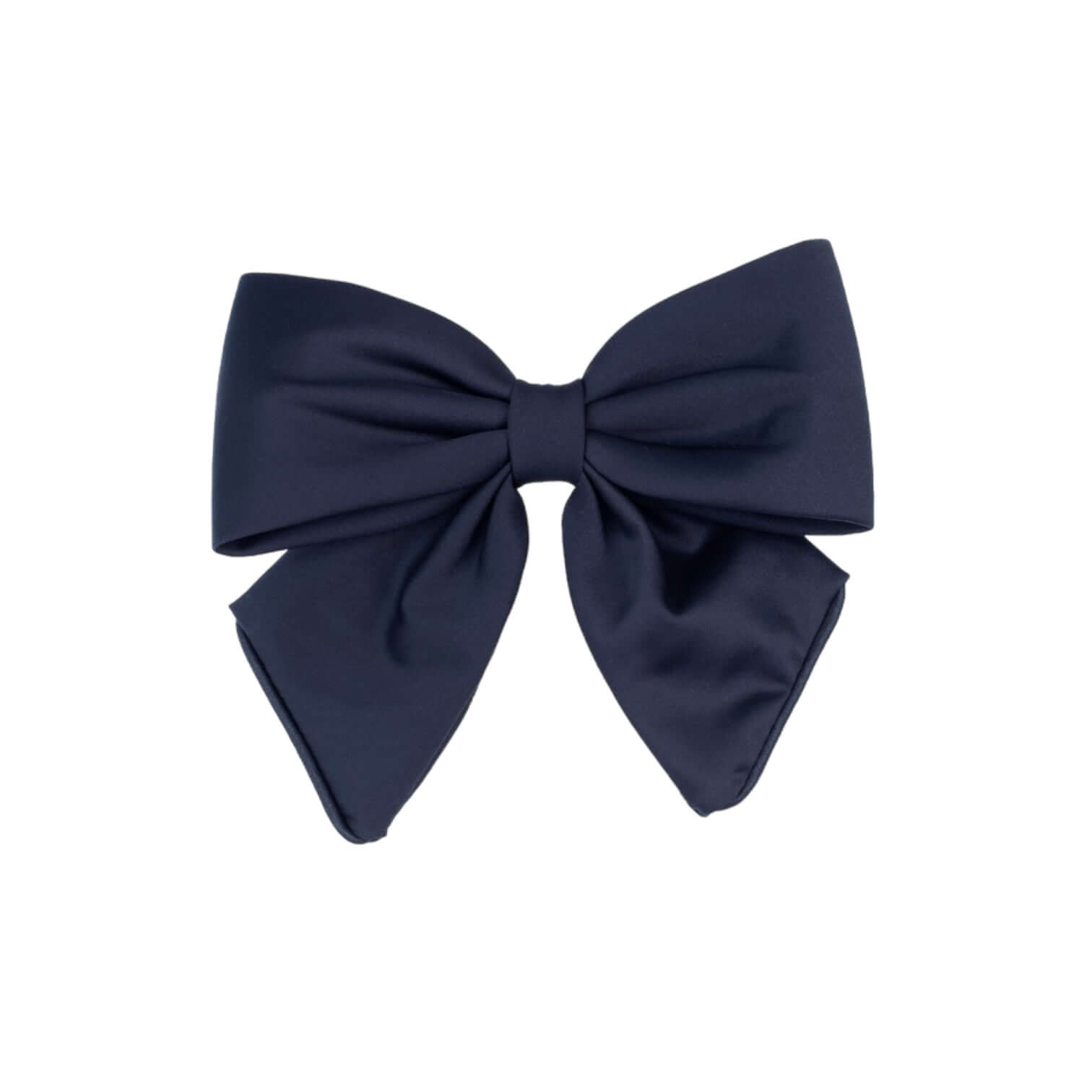 Molletta Capelli luxury satin bow in elegant navy color, perfect for stylish hair accessories.