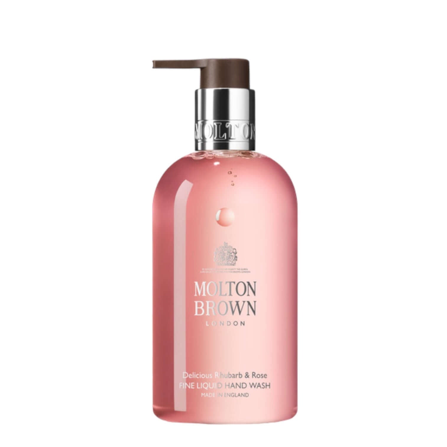 Molton Brown Delicious Rhubarb & Rose liquid hand wash, 300ml, enriched with grapefruit and floral extracts.