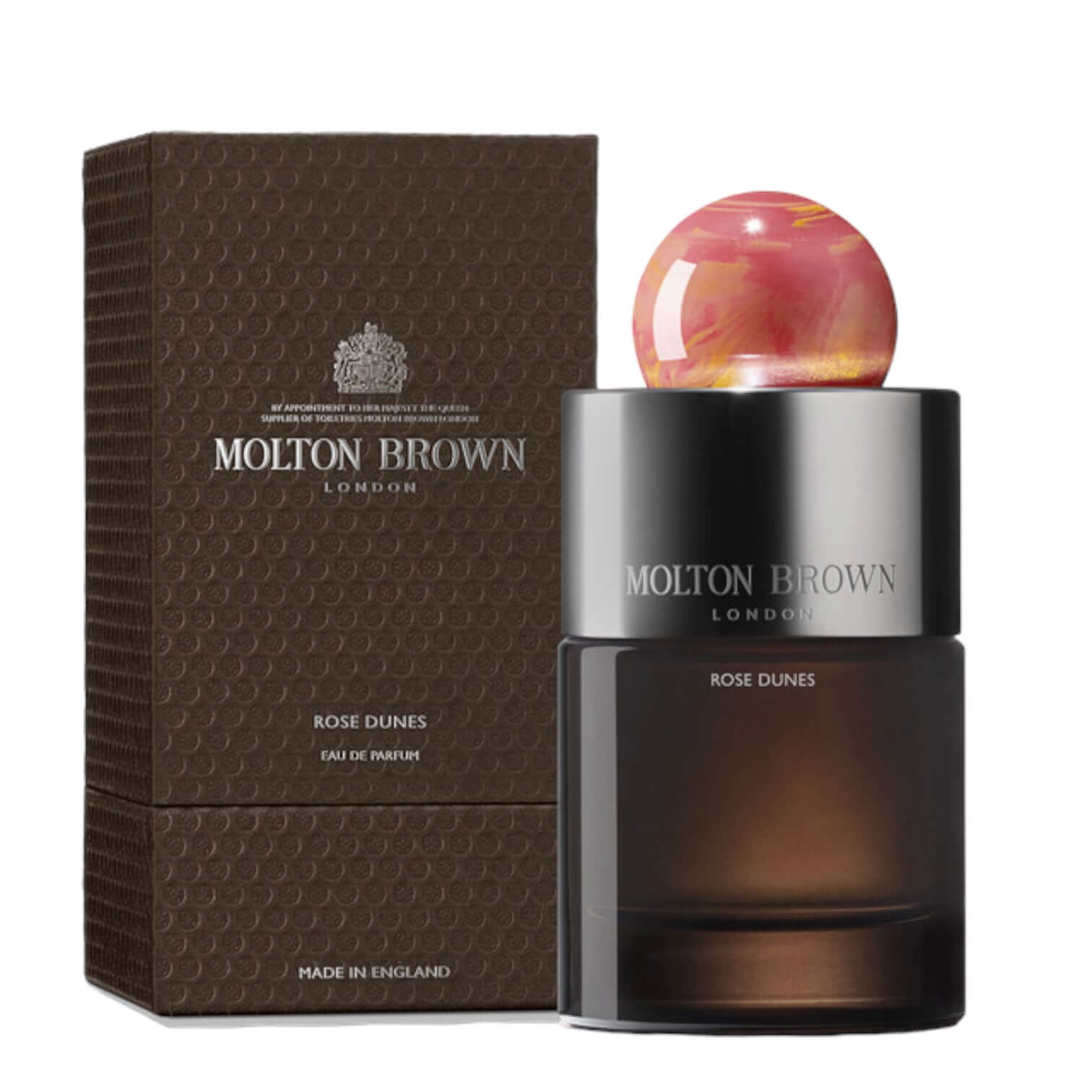 Molton Brown Rose Dunes Eau De Parfum 100ml with elegant packaging and colorful cap.