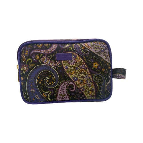 ETRO Necessaire con Maniglia in nylon lavabile, fantasia floreale, zip e maniglia laterale, 22x16x8 cm.