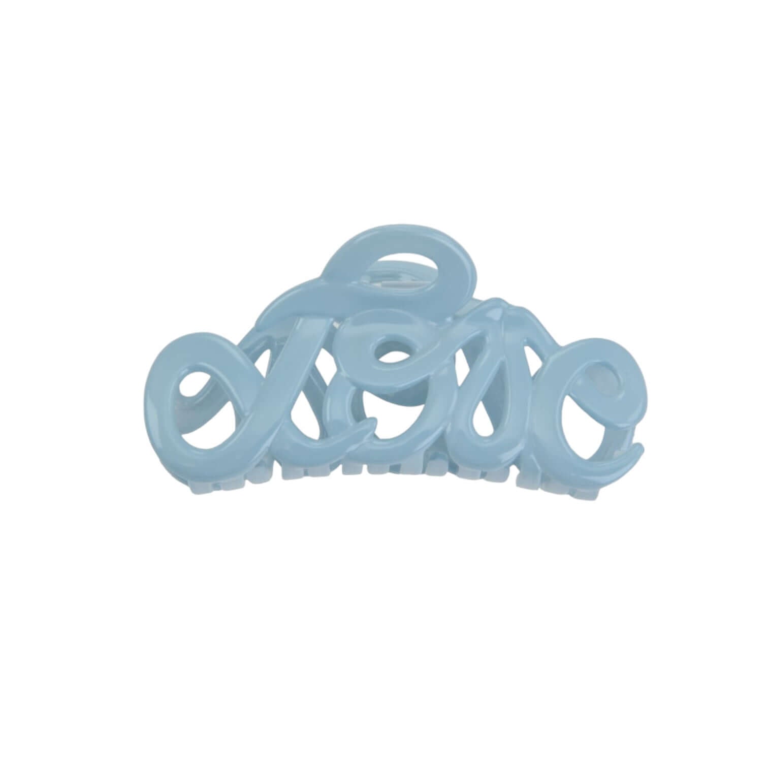 Blue love claw hairpin made of 100% acetate, perfect for stylish hairdos.
