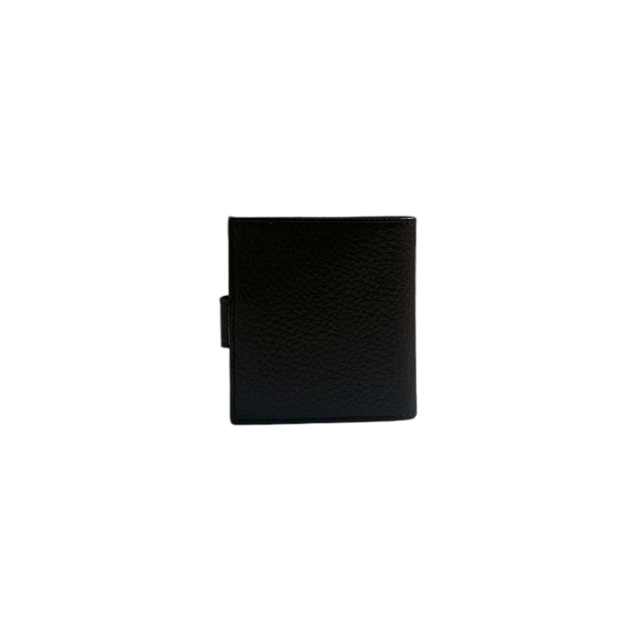 Portamonete Micron in pelle martellata nera, accessorio elegante e pratico per custodire monete.