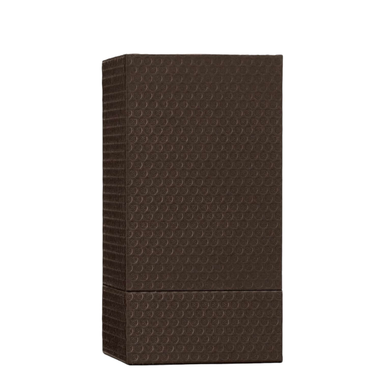 Elegant brown perfume box design for Rose Dunes Eau De Parfum, featuring textured surface and luxurious appearance.