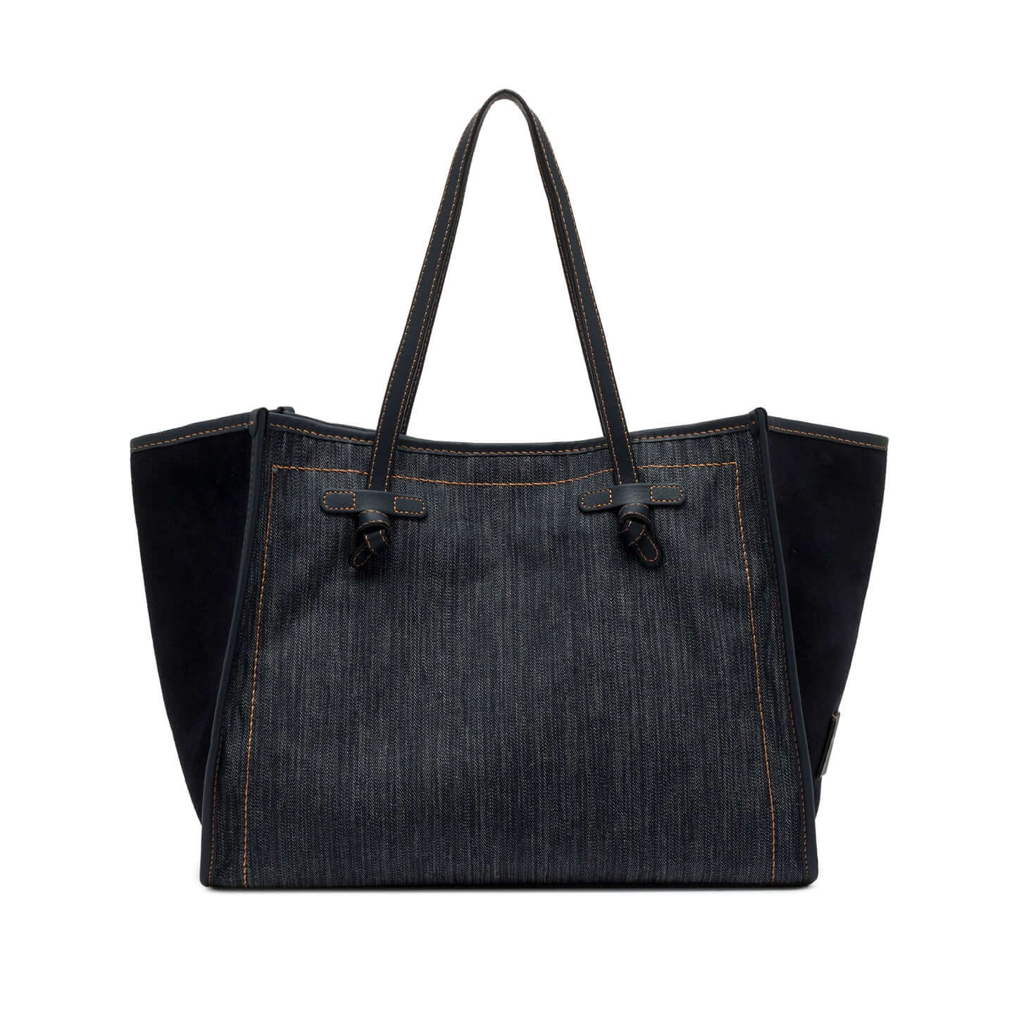 Borsa MARCELLA in cotone denim con inserti in pelle suede, eleganza e praticità per la vita quotidiana. Gianni Chiarini.