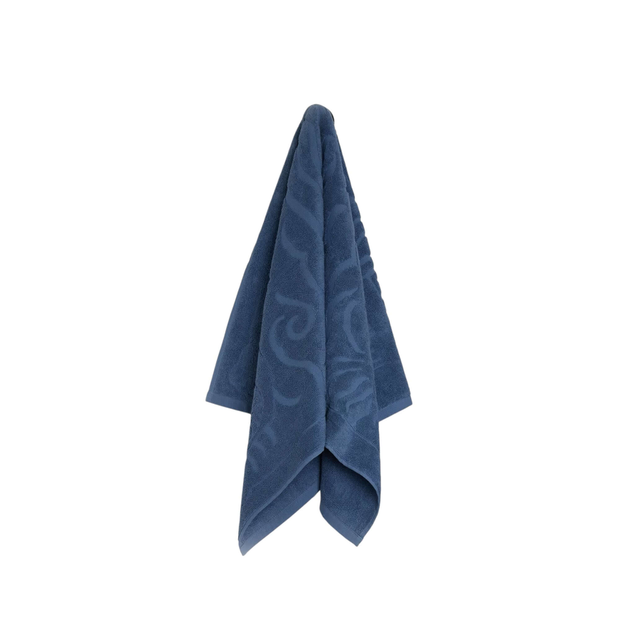 Asciugamano Telo da Bagno Piccolo Baldo, 100% cotone, 50x90 cm, colore blu, prodotto in Portogallo.