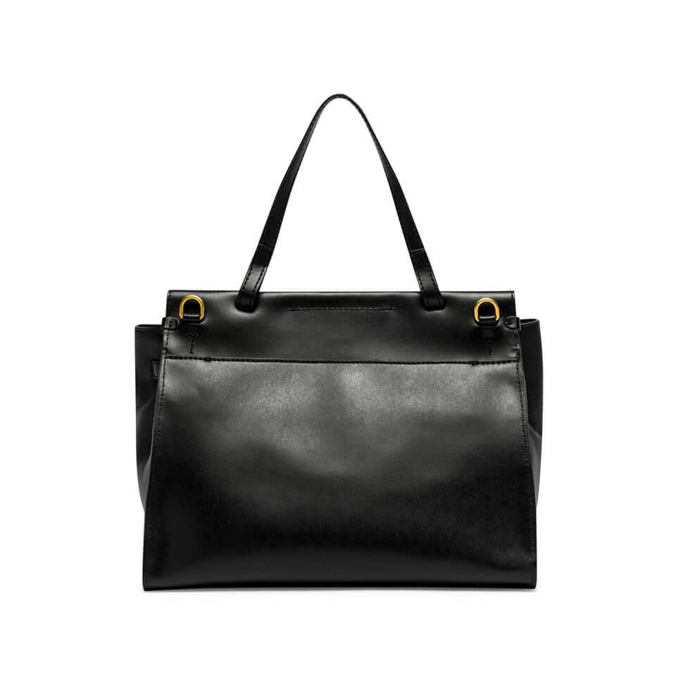 TILDA black leather handbag by Gianni Chiarini Firenze, perfect for daily use with dual portability.