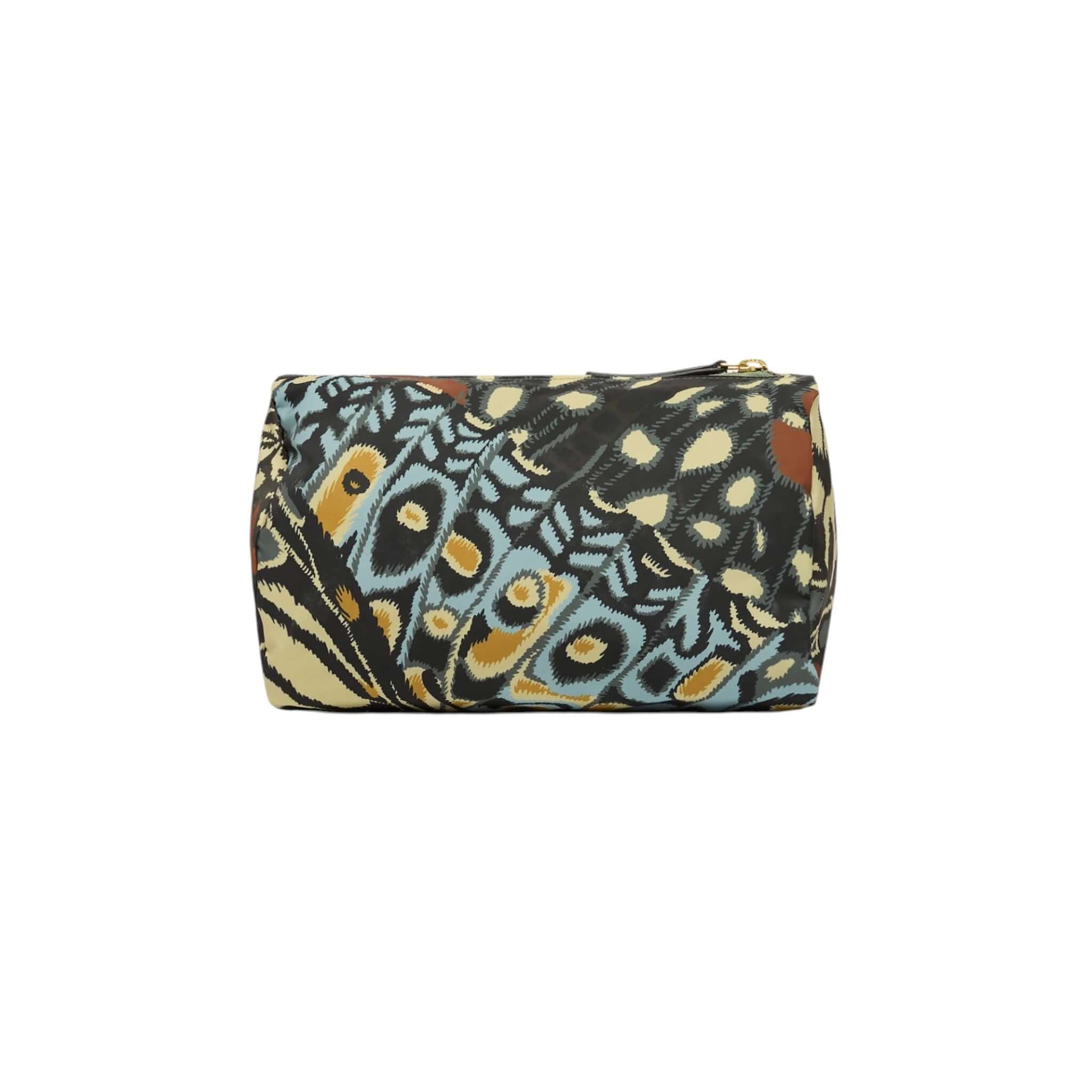Trousse Farfalle Small in colorful butterfly print, featuring a stylish and functional design with a zip closure.