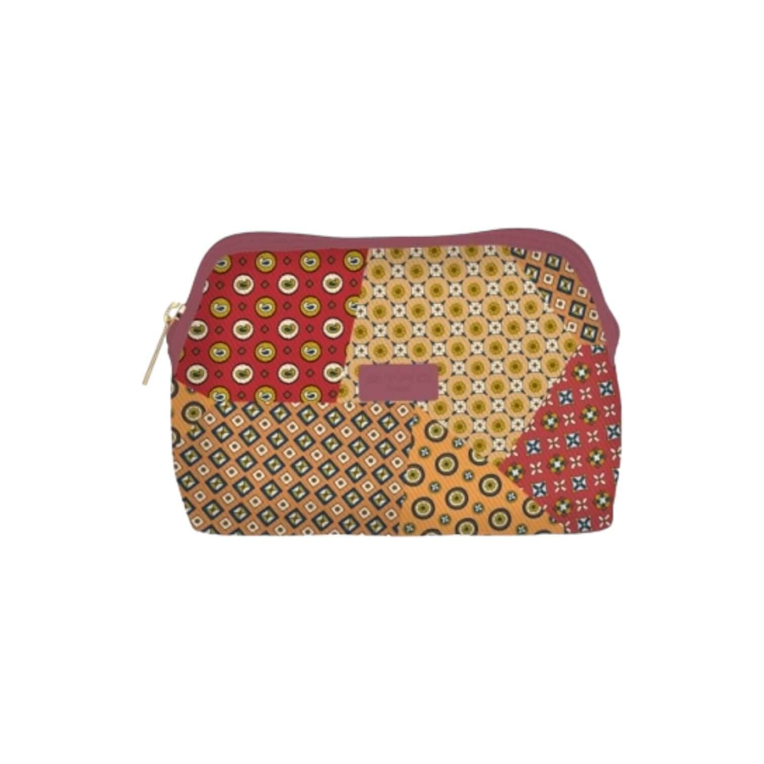 Trousse Geometrica Grande in nylon lavabile, design moderno e zip, perfetta per organizzare piccoli oggetti.