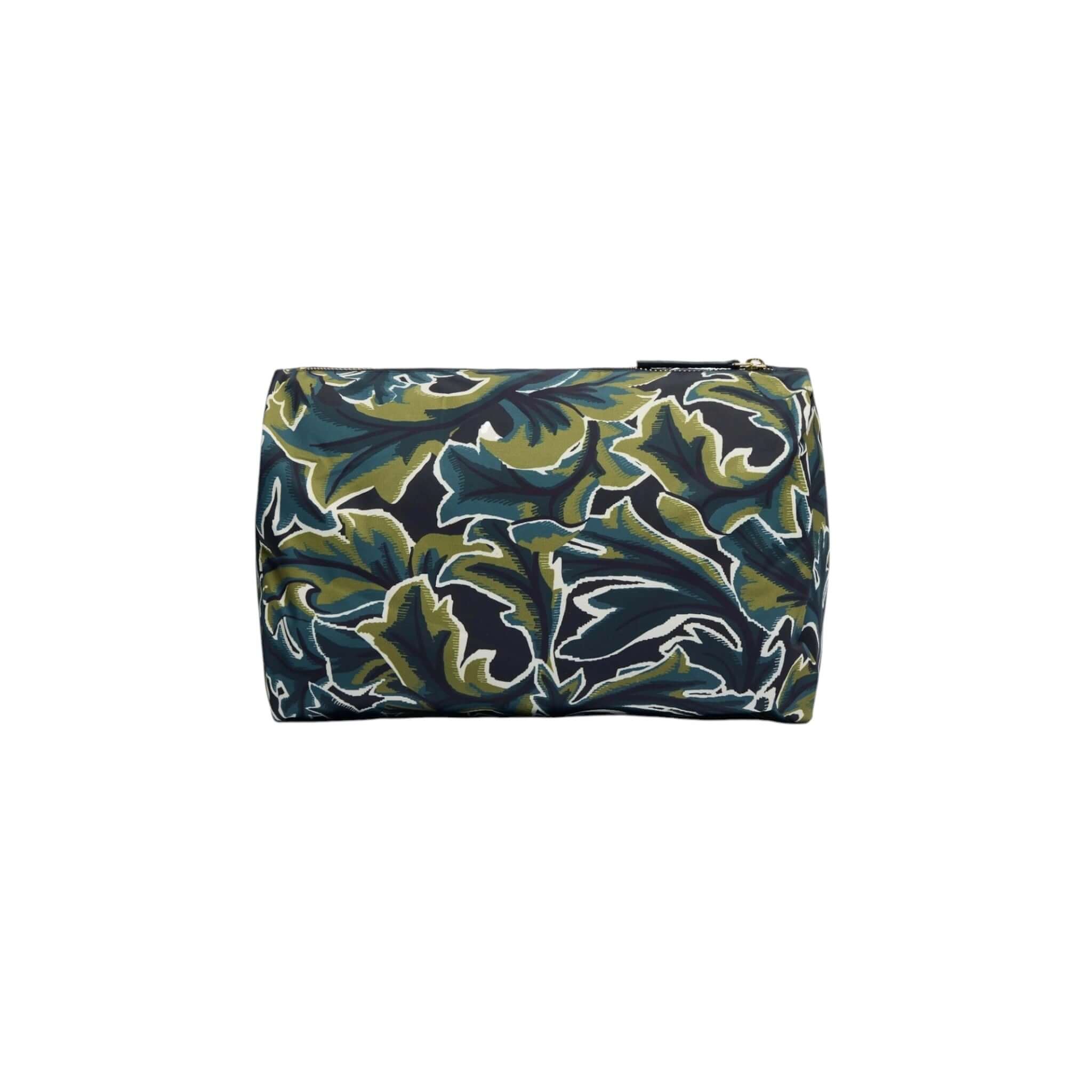 trousse leonard in nylon with colorful floral pattern, featuring two internal pockets, one with zipper