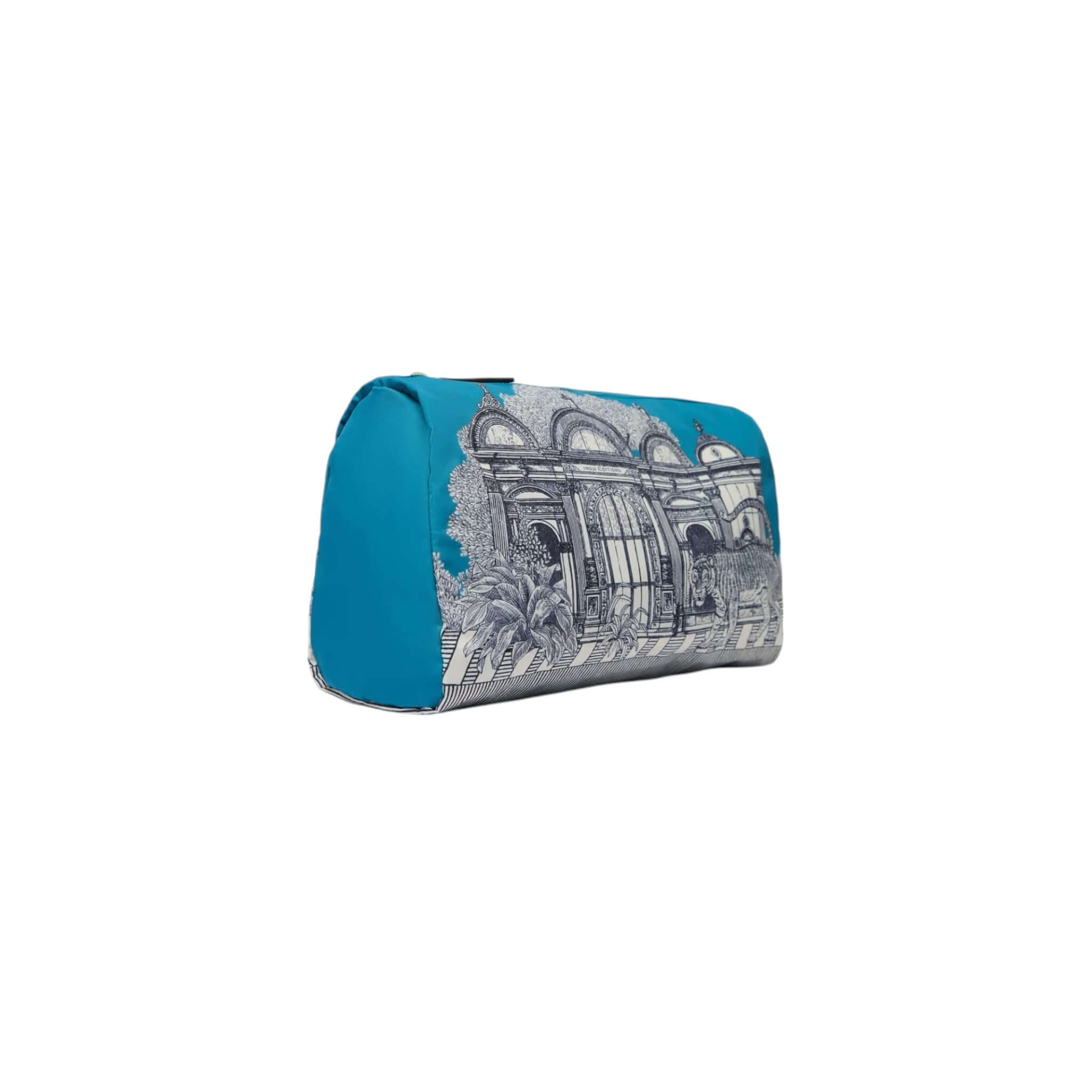 Trousse Mirage Media in blue with illustrated design, lightweight and functional, made from recycled polyester.