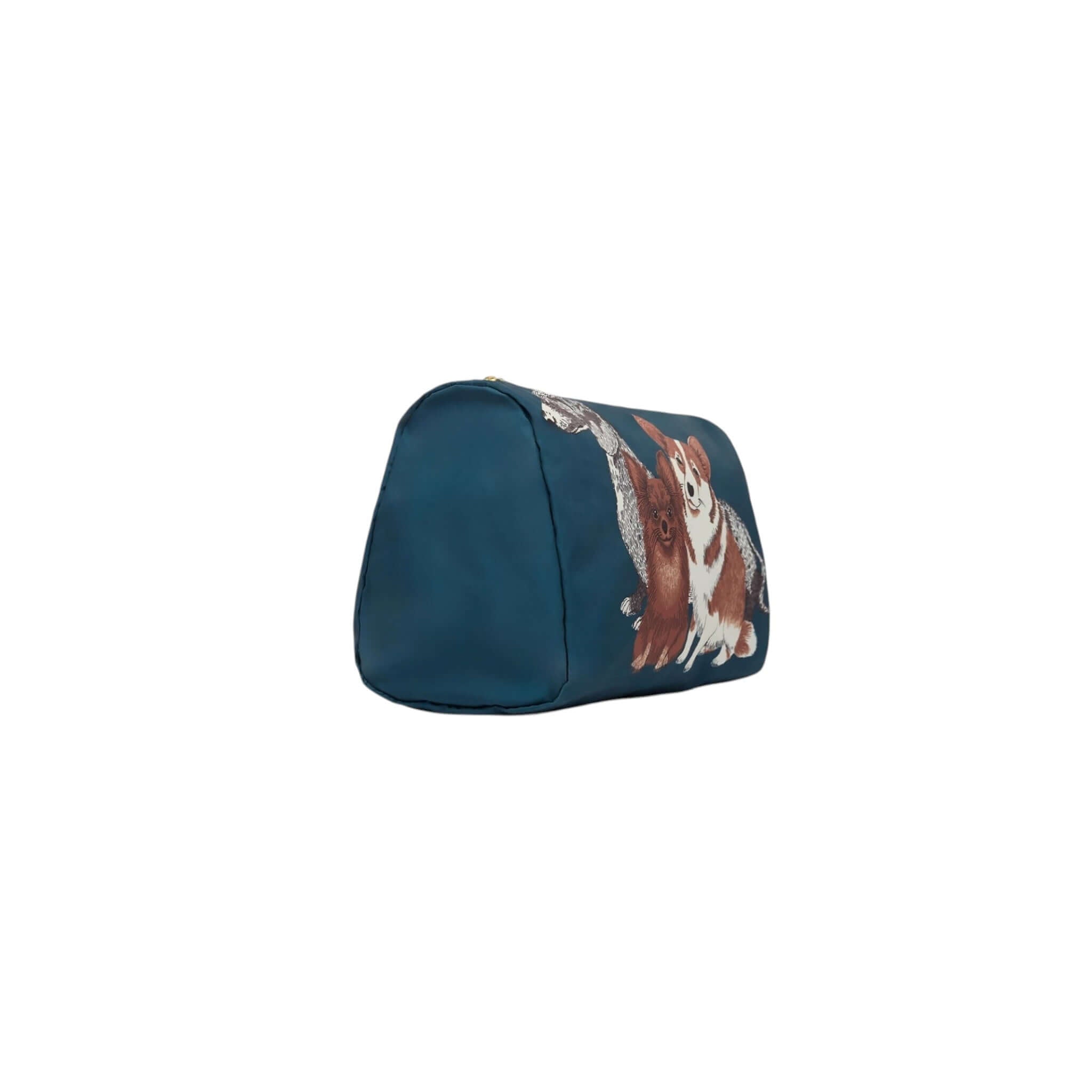 Trousse Toutou in nylon riciclato, borsa cosmetica leggera e adattabile con design divertente di cani.