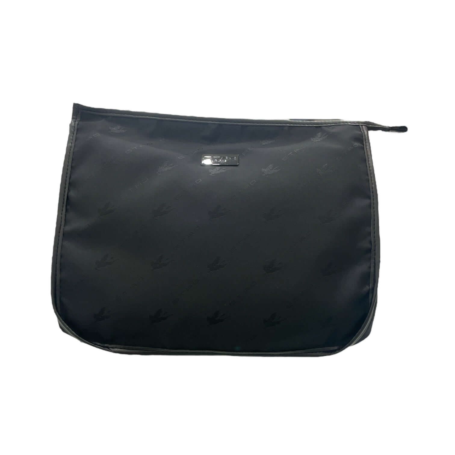 Trousse Uomo in nylon lavabile con divisorio, chiusura zip, targhettina ETRO, misure 29x24x14 cm.