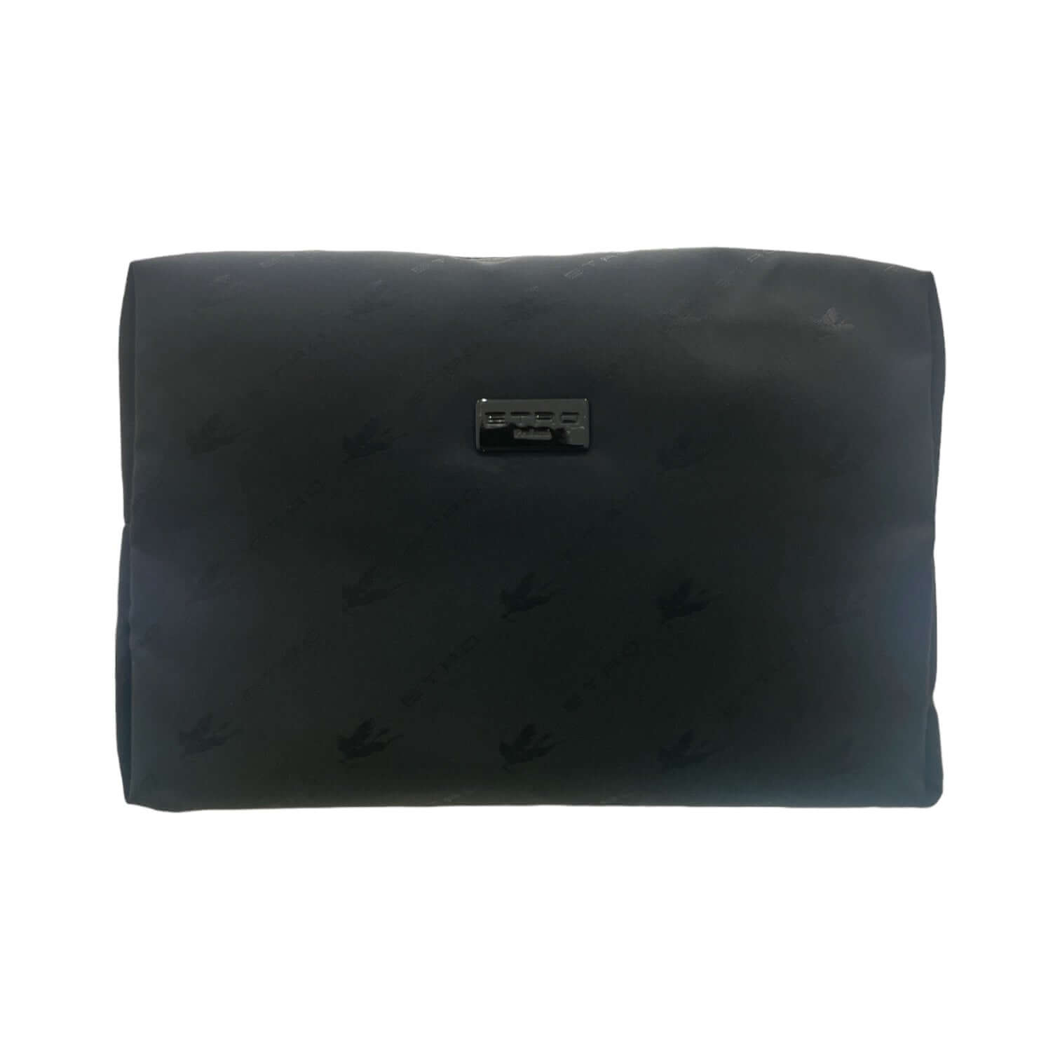 Trousse Uomo grande in nylon lavabile, chiusura zip, logo ETRO, misura 25x20x9 cm, design elegante e pratico.