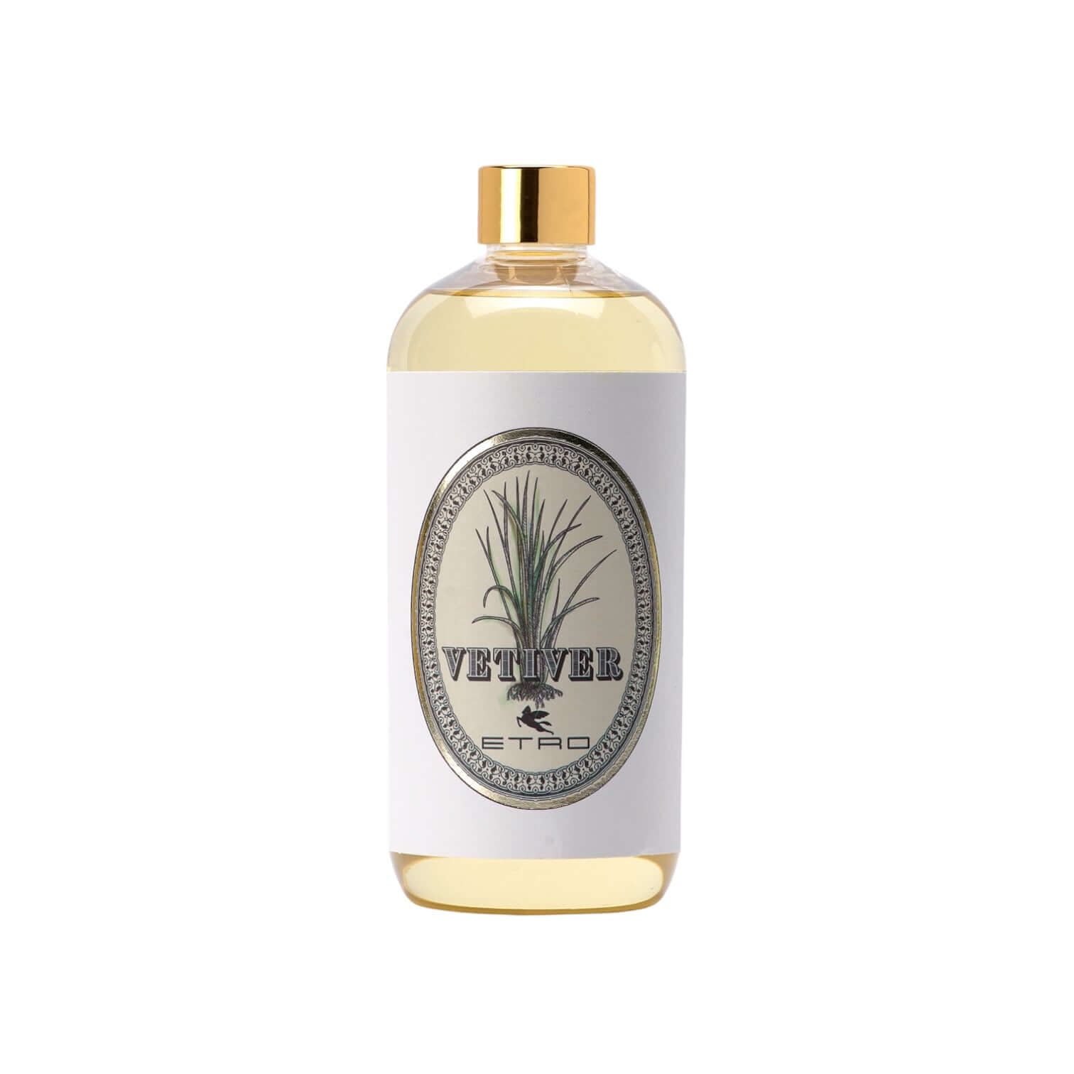Fragranza Vetiver refill bottle, 500 ml, featuring elegant design and aromatic vetiver scent.