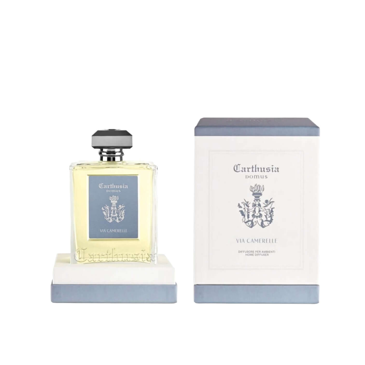 Carthusia Via Camerelle Diffusore Domus elegant fragrance bottle with packaging.