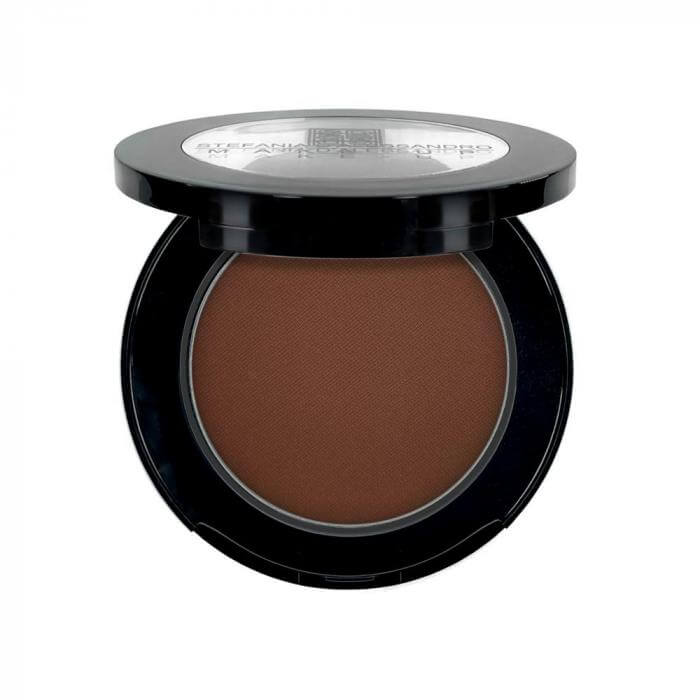 Ombretto Brown in a sleek compact case, offering intense color payoff and long-lasting wear for everyday use.