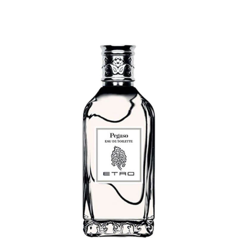 Pegaso Eau De Toilette by Etro in a classic glass bottle, elegant and timeless fragrance for men.