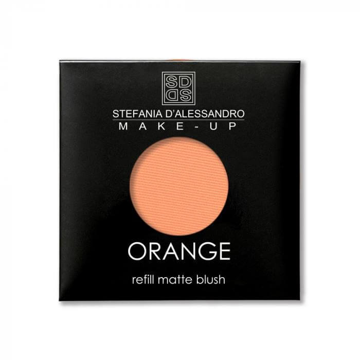 Refill orange matte blush by Stefania D'Alessandro in 4g, compatible with palette for vibrant color.