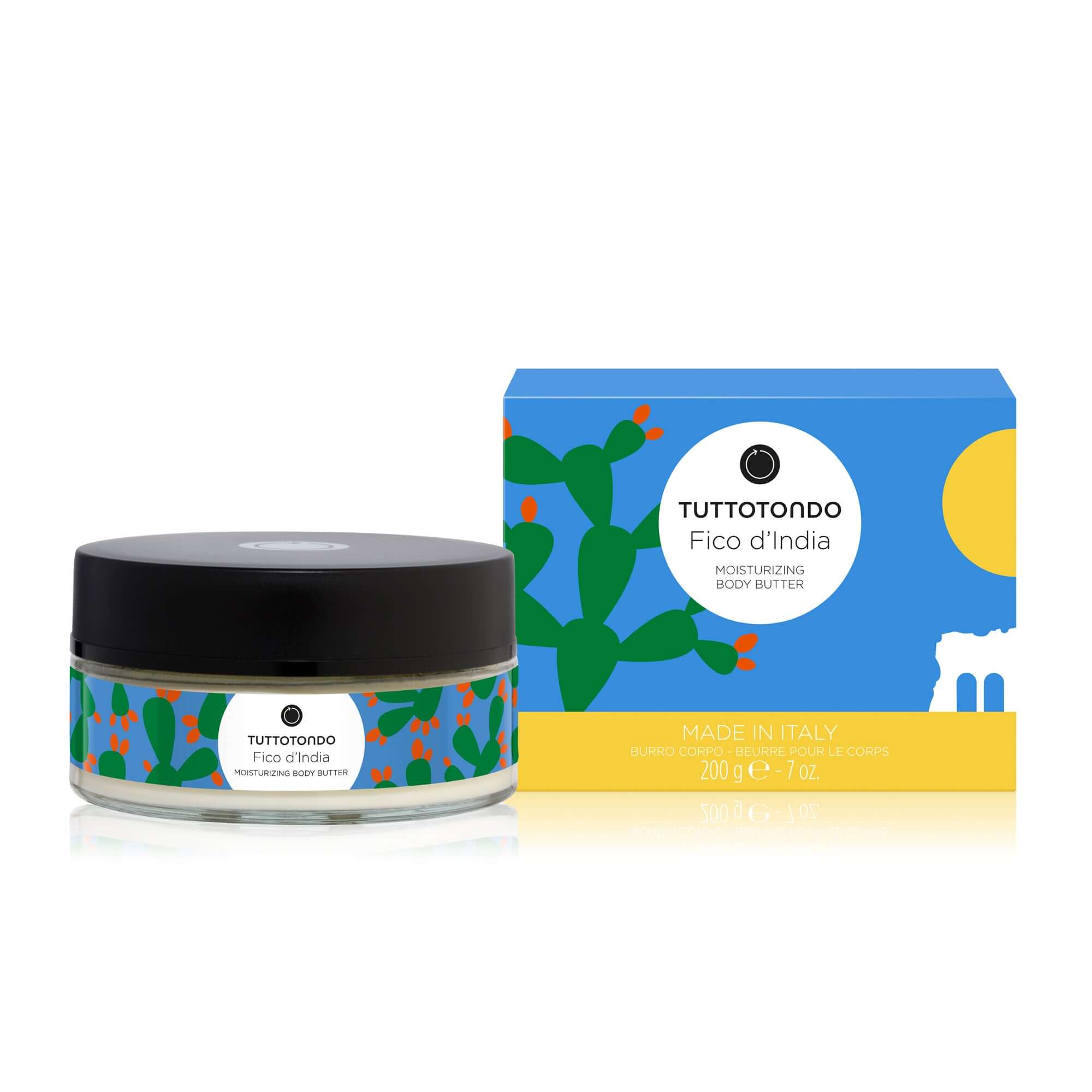 Fico d'India moisturizing body butter by Tuttotondo, 200g, enriched with shea butter and prickly pear extract.