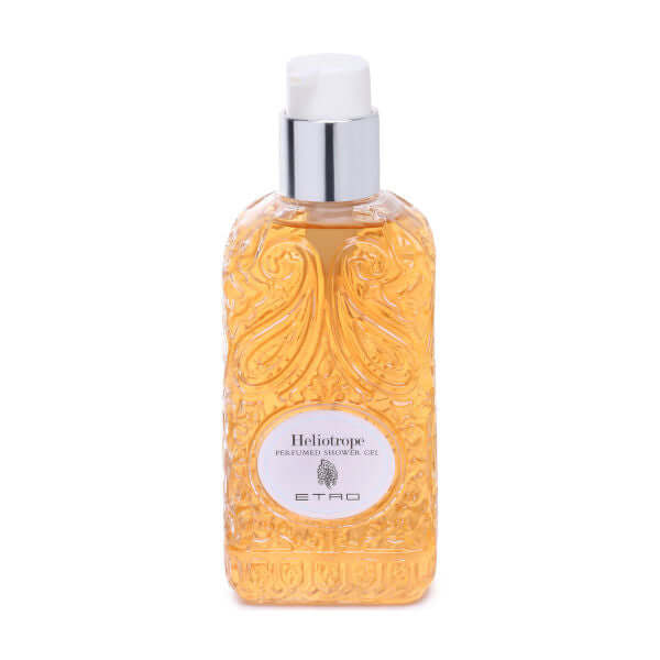 Heliotrope Bagno Schiuma 250 ml, perfumed shower gel in decorative bottle with floral design, romantic fragrance.