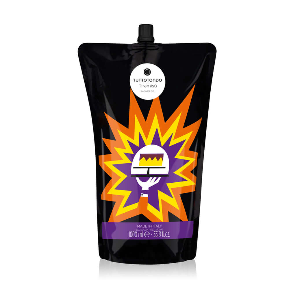 Tiramisù Refill 1000ml by Tuttotondo, featuring a vibrant design with cake illustration.