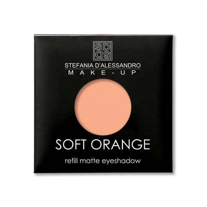 Refill soft orange matte eyeshadow by Stefania D'Alessandro, 4g compatible with makeup palettes.