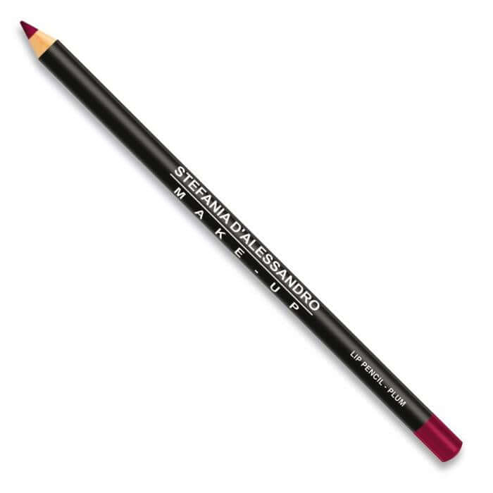 Stefania D'Alessandro Plum lip pencil for bold makeup, ideal under red, violet, or burgundy lipsticks.