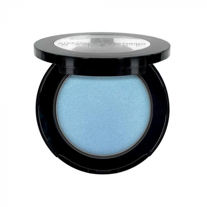 Ombretto Frosty Blu, perlescent blue eyeshadow in a compact, 0.4g for a shimmering look.