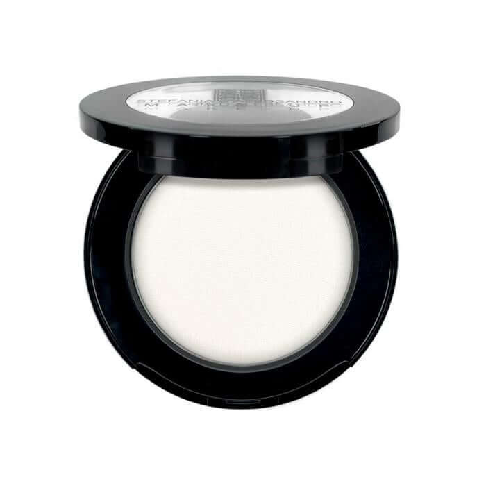 Ombretto Pearl, white pearlescent eyeshadow in a black compact, 0.4 g for a shimmering eye look.