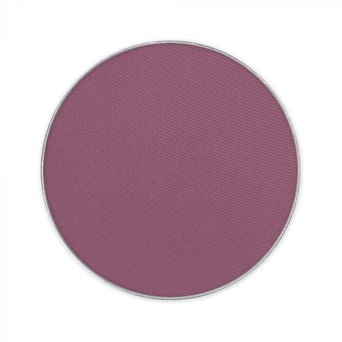 Gray purple ombretto eyeshadow in a circular pan, perfect for creating soft, smoky eye looks.