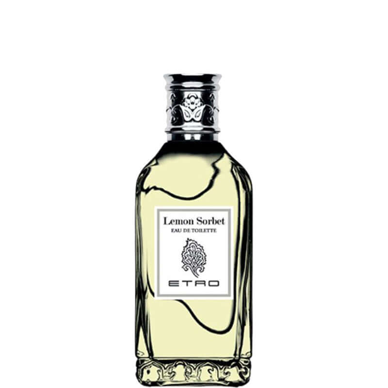 Bottle of Etro Lemon Sorbet Eau De Toilette, 100 ml, evoking summer freshness and citrus fragrance.