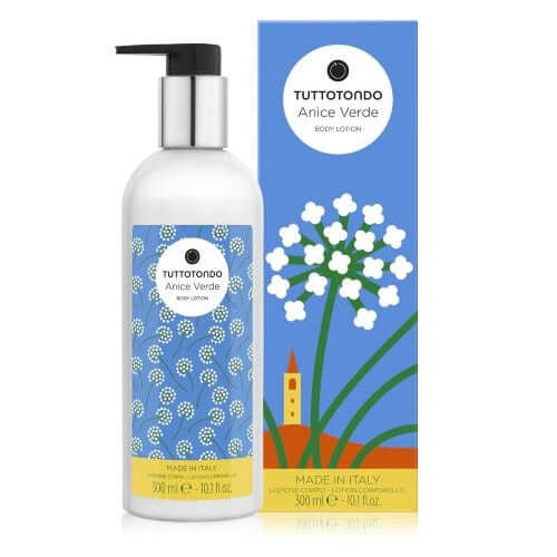 Tuttotondo Anice Verde body lotion 300ml, nourishing cream with green anise and shea butter, made in Italy.