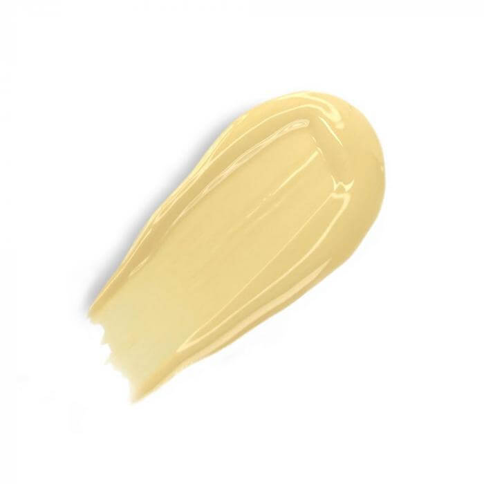 Smooth swatch of Refill Yellow high-coverage foundation with matte finish, designed to neutralize dark circles.