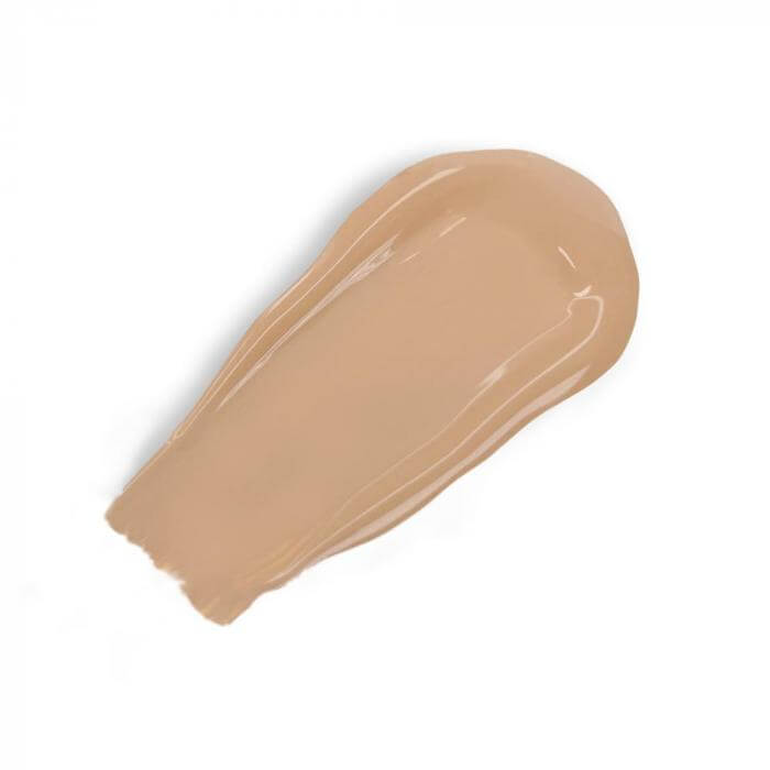 Light beige high-coverage foundation refill with a matte finish, suitable for all skin types.