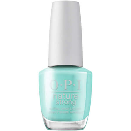 O.P.I. Nature Strong vegan nail polish in a mint green shade, featuring a slim bottle design.