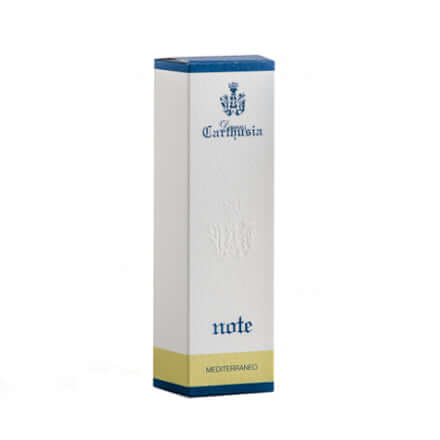 Carthusia Mediterraneo Note home spray packaging, featuring elegant design for aromatic home ambiance.