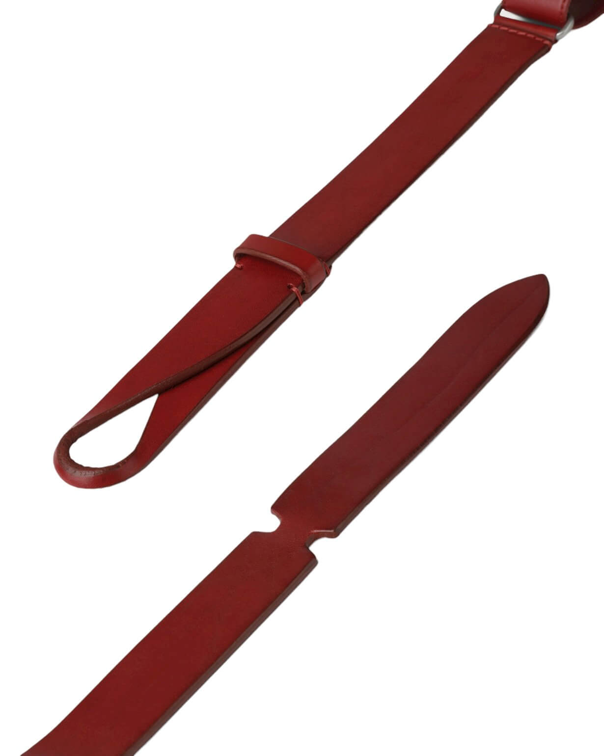 Cintura Nobuckle Bull in Cuoio, adjustable leather belt without buckle, made in Italy, suitable for sizes 42 to 58.