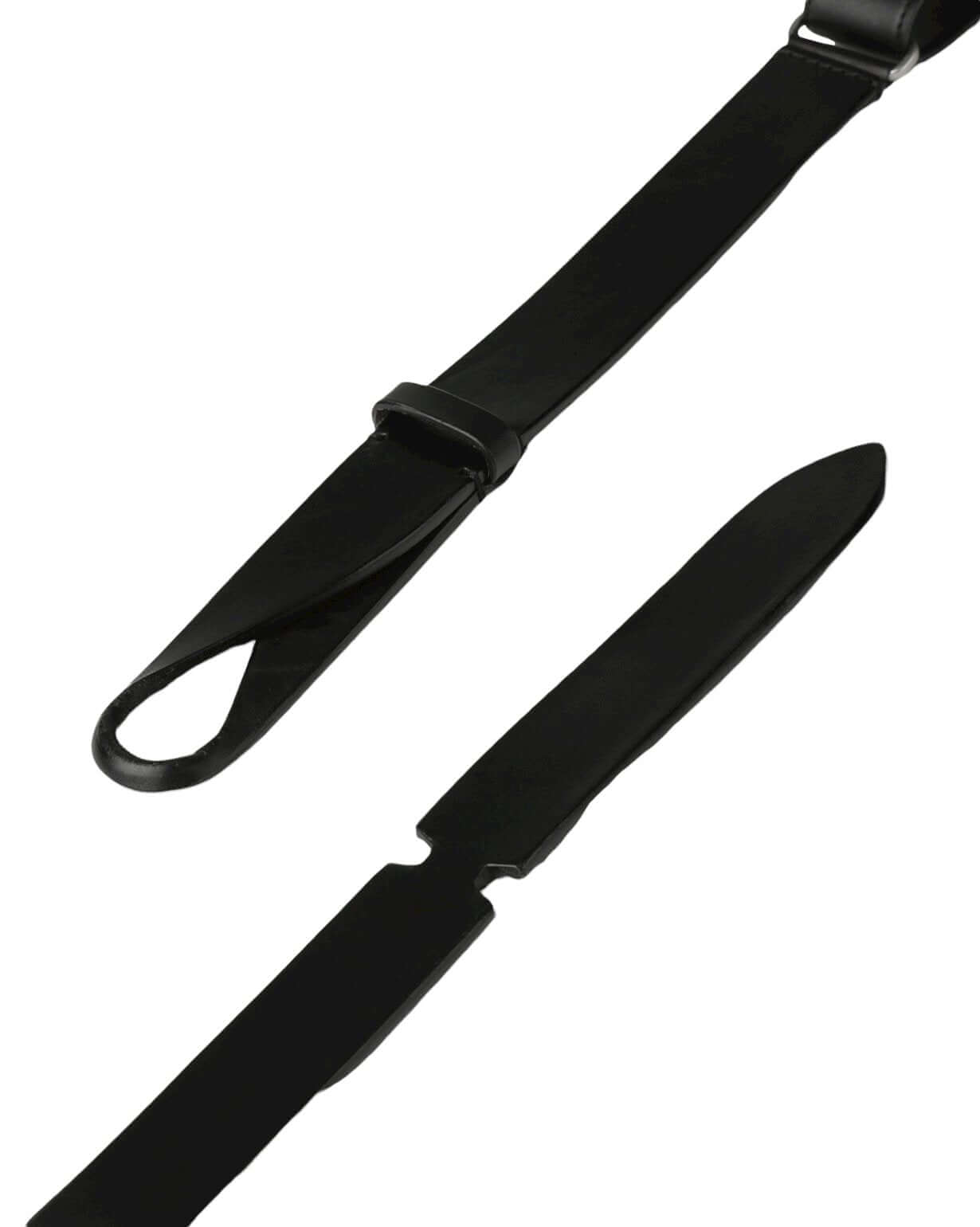 Cintura Nobuckle Bull in Cuoio, adjustable leather belt made in Italy, 3 cm wide, no buckle, fits sizes 42 to 58.