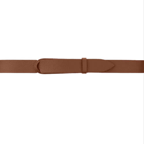 Cintura Nobuckle Micron in pelle martellata, regolabile, finitura opaca, nichel free, made in Italy.