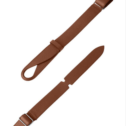 Cintura Nobuckle Micron in pelle martellata, regolabile, senza fibbia, made in Italy, finitura opaca, taglia unica.