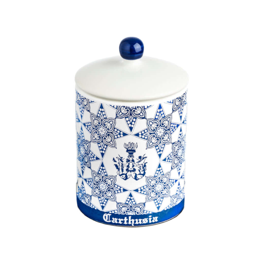 Collezione Ceramica Blu Candela, ceramica artigianale con design campano, portacandela elegante.