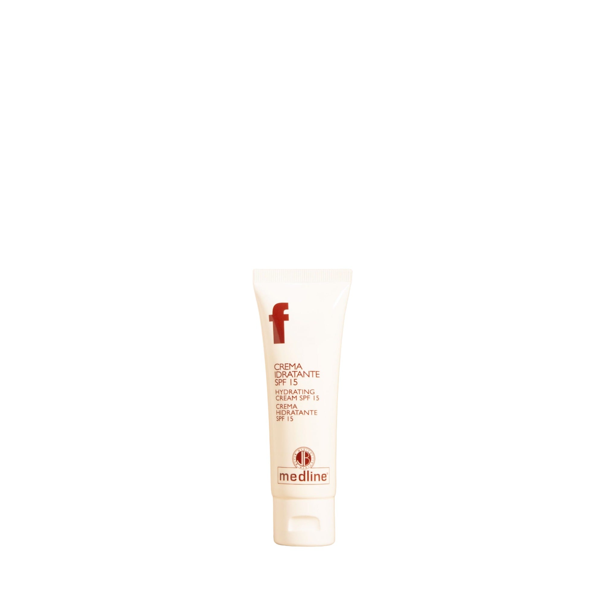 Crema Idratante SPF 15, crema idratante con protezione solare, formato da 50 ml, per una pelle idratata e protetta.
