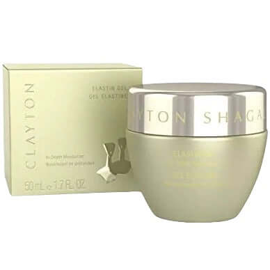 Elastina Gel by Clayton Shaga in a round container, 50 ml, ideal for maintaining healthy and elastic skin.