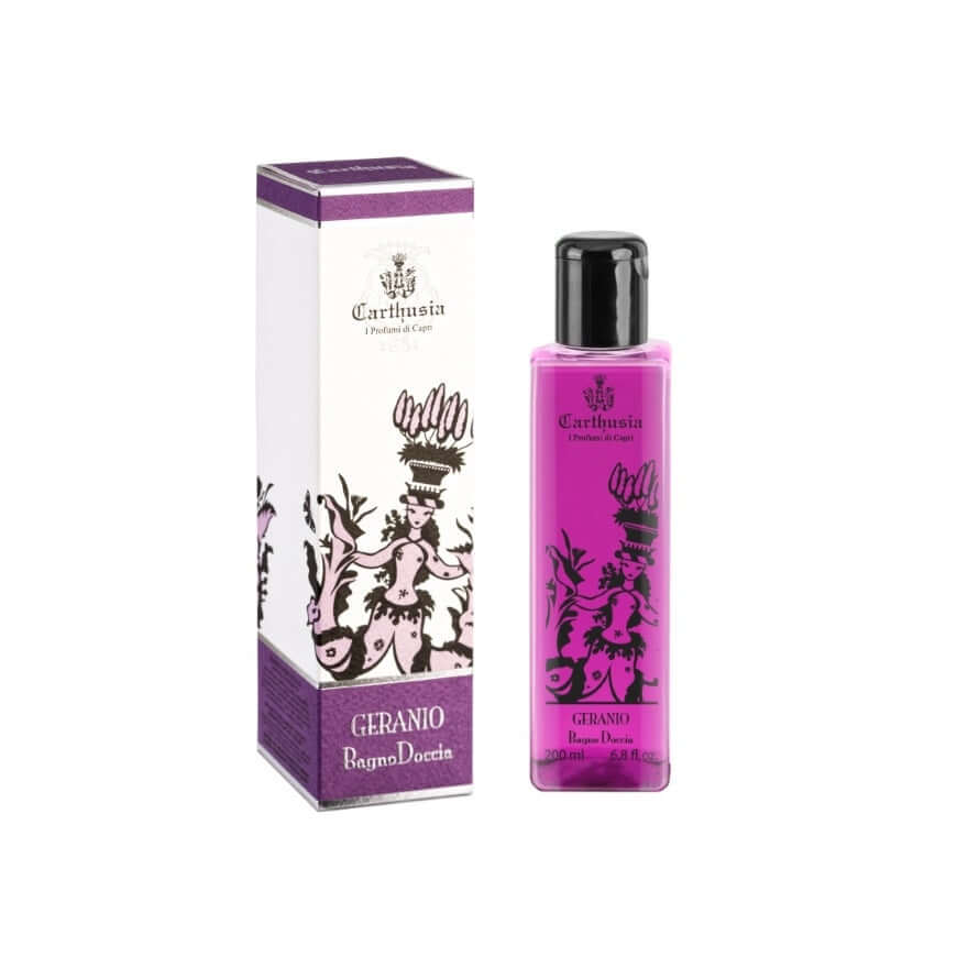 Geranio Bagno Schiuma by Carthusia, 200ml shower gel with natural geranium for soft, toned skin.