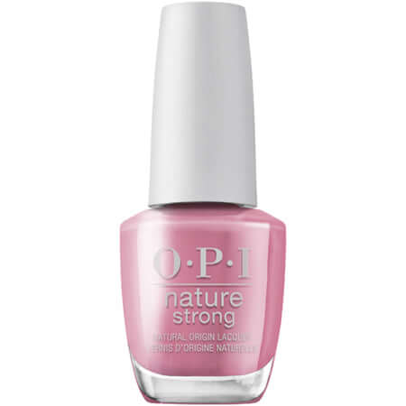 Natural vegan nail polish by OPI, pink color, made with 75% plant and mineral ingredients for lasting wear.