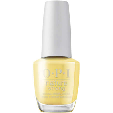 OPI Nature Strong vegan nail polish in soft yellow, made with 75% plant-based ingredients for a natural finish.