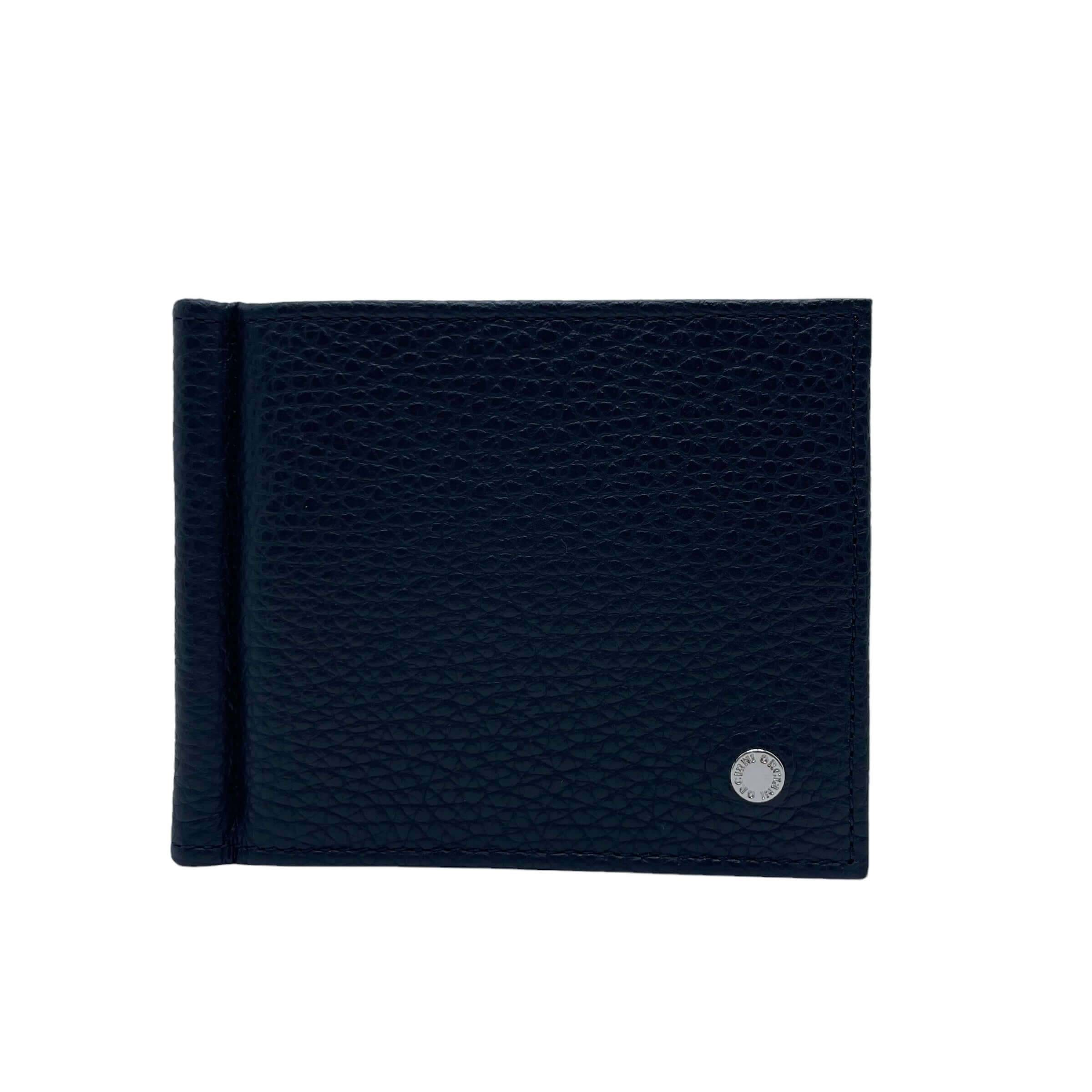 Portafoglio Micron in Pelle, pelle martellata, protezione RFID, clip banconote, made in Italy.