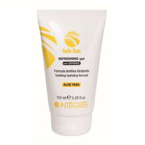 Refreshing gel formula idratante con aloe vera, 150 ml, per lenire e idratare la pelle dopo sole.